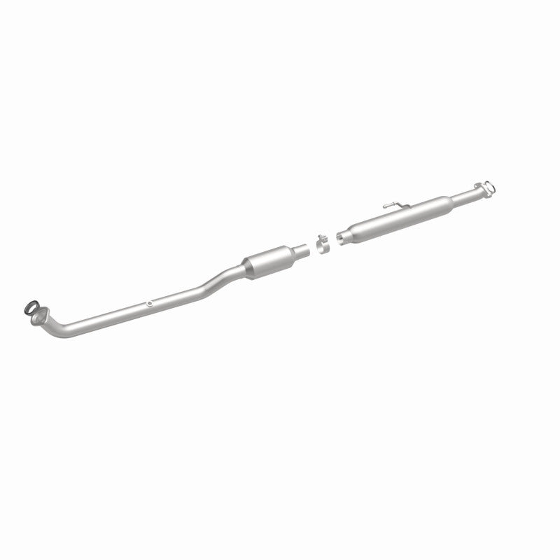 MagnaFlow 5571095 carb direct-fit catalytic converter, front three-quarter view of the turntable spin