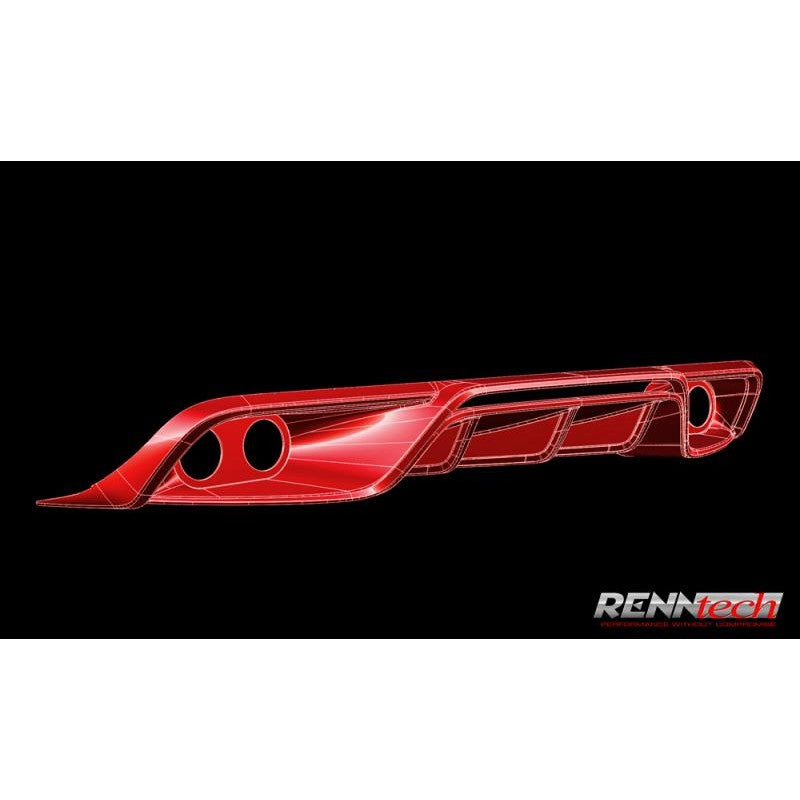 RennTech Rear Diffuser along Exhaust Tips For Mercedes-Benz C63 AMG - AutoTalent