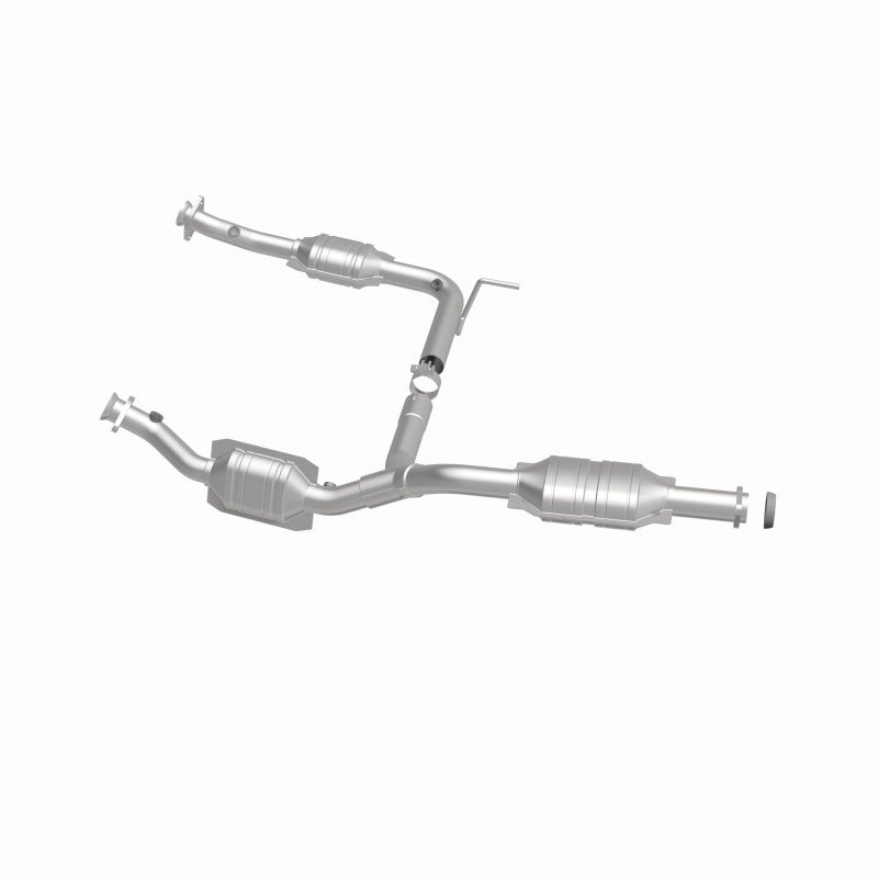 MagnaFlow 49575 oem grade direct-fit catalytic converter, side view of the turntable spin