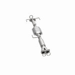MagnaFlow 447186 carb direct-fit catalytic converter, opposite side view of the turntable spin