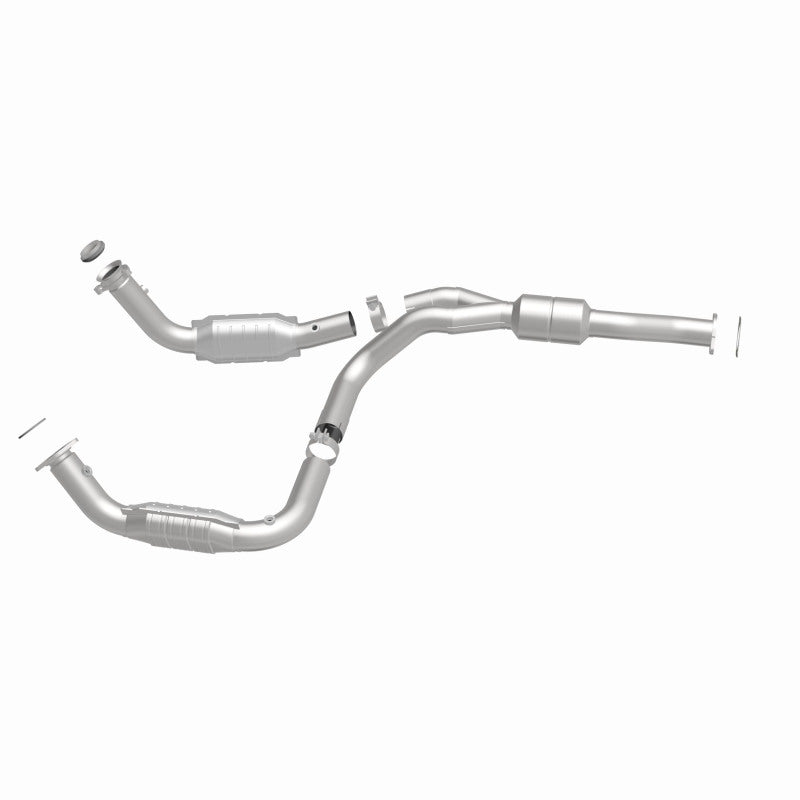 MagnaFlow 52113 oem grade direct-fit catalytic converter, side view of the turntable spin