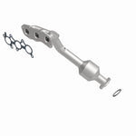 MagnaFlow 452721 carb manifold converter, side view of the turntable spin