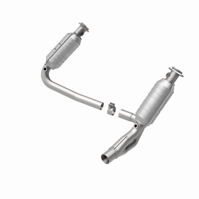 MagnaFlow 24397 hm grade direct-fit catalytic converter, rear view of the turntable spin