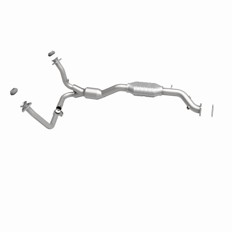 MagnaFlow 49898 oem grade direct-fit catalytic converter, side view of the turntable spin