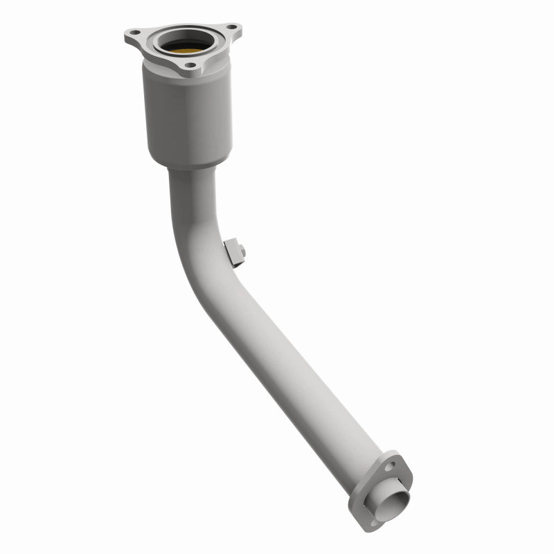 MagnaFlow 50837 hm grade direct-fit catalytic converter, front three-quarter view of the turntable spin