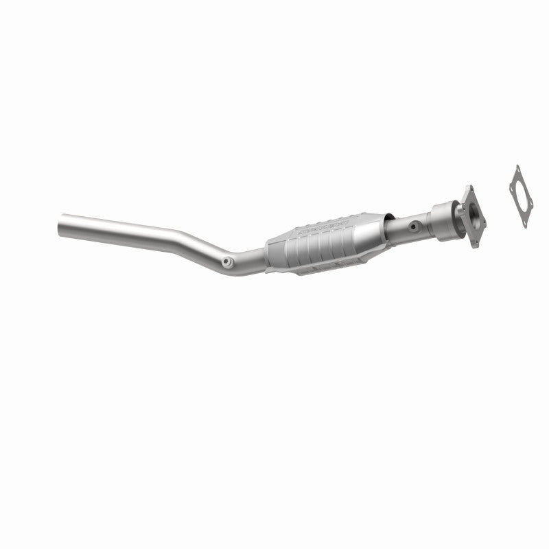 MagnaFlow 23274 hm grade direct-fit catalytic converter, opposite rear three-quarter view of the turntable spin