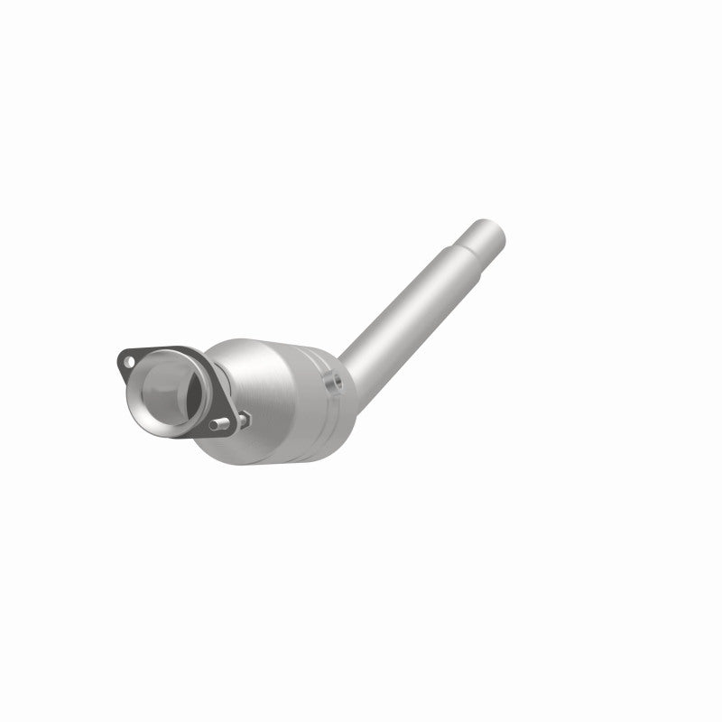 MagnaFlow 52069 oem grade direct-fit catalytic converter, opposite front three-quarter view of the turntable spin
