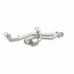 MagnaFlow 49986 oem grade direct-fit catalytic converter, front three-quarter view of the turntable spin