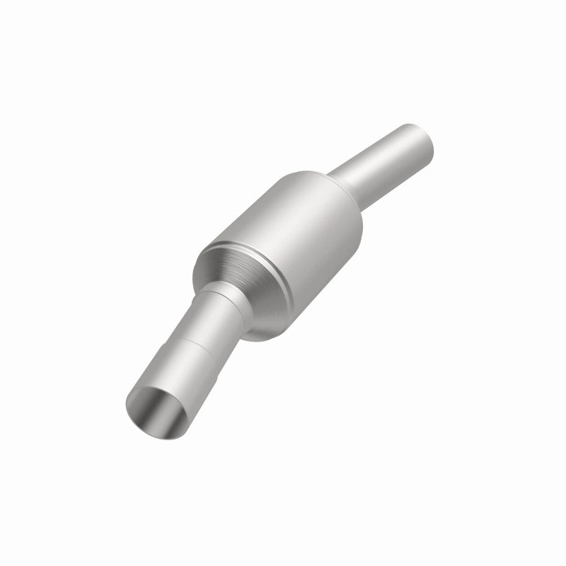 MagnaFlow 3391432 carb direct-fit catalytic converter, opposite front three-quarter view of the turntable spin