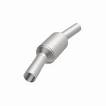 MagnaFlow 3391432 carb direct-fit catalytic converter, opposite front three-quarter view of the turntable spin
