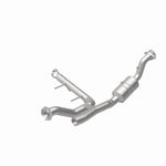 MagnaFlow 52592 oem grade direct-fit catalytic converter, rear view of the turntable spin