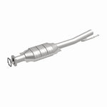 MagnaFlow 49419 oem grade direct-fit catalytic converter, front three-quarter view of the turntable spin