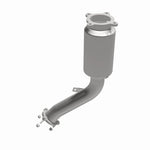 MagnaFlow 52352 oem grade direct-fit catalytic converter, opposite front three-quarter view of the turntable spin
