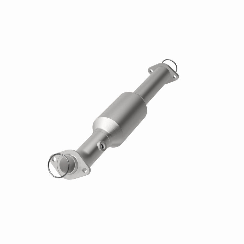 MagnaFlow 5491661 carb direct-fit catalytic converter, opposite front three-quarter view of the turntable spin
