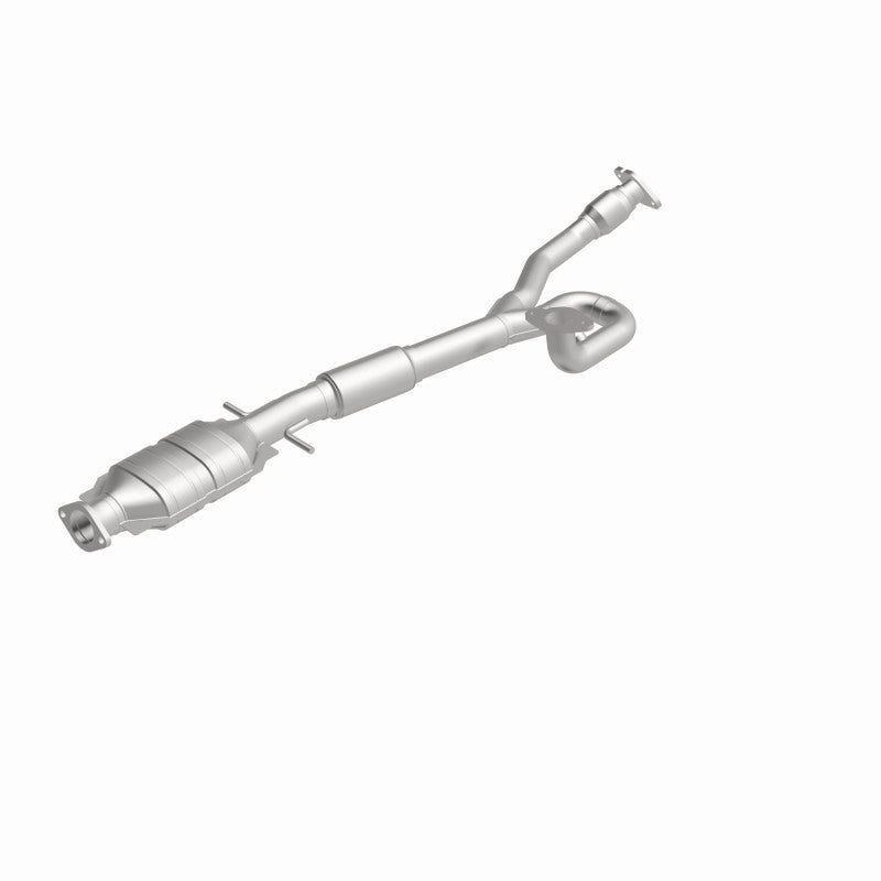 MagnaFlow 52000 oem grade direct-fit catalytic converter, rear view of the turntable spin