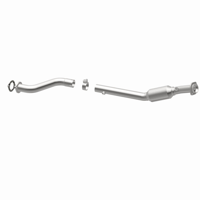 MagnaFlow 49731 oem grade direct-fit catalytic converter, opposite rear three-quarter view of the turntable spin