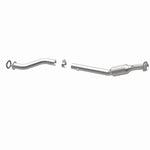 MagnaFlow 49731 oem grade direct-fit catalytic converter, opposite rear three-quarter view of the turntable spin