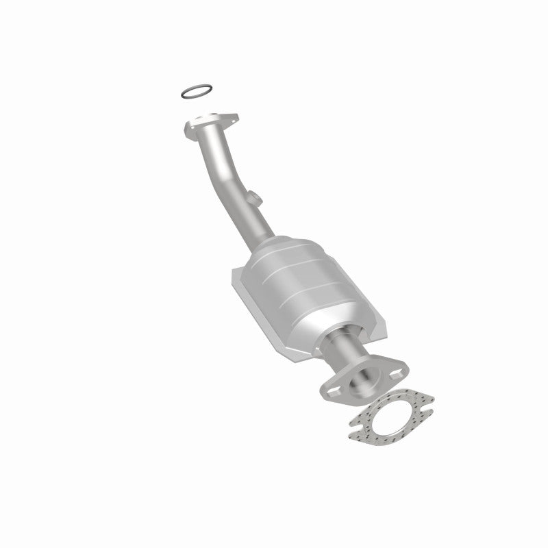 MagnaFlow 24417 hm grade direct-fit catalytic converter, rear three-quarter view of the turntable spin