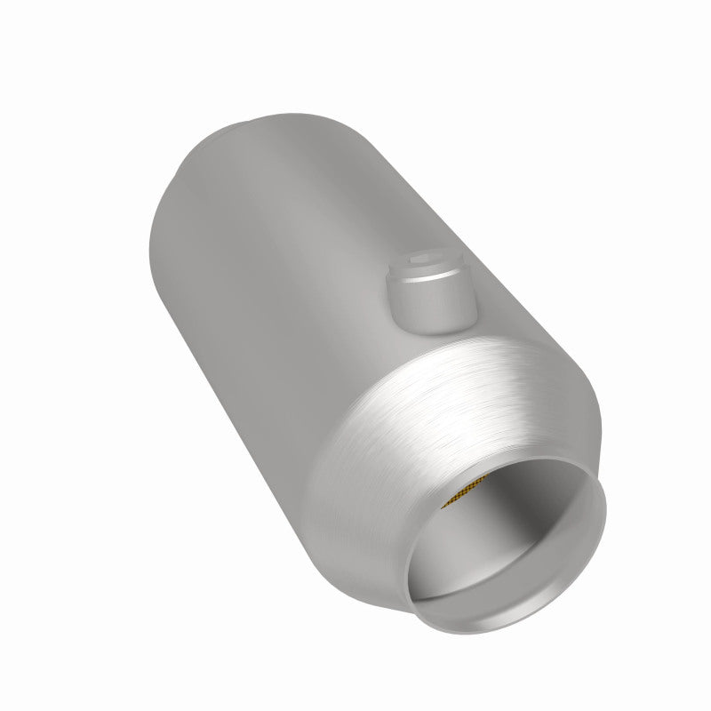 MagnaFlow 551036 universal catalytic converter, rear three-quarter view of the turntable spin