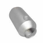 MagnaFlow 551036 universal catalytic converter, rear three-quarter view of the turntable spin