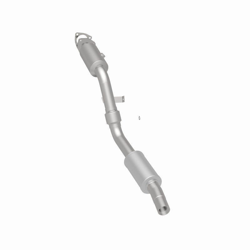 MagnaFlow 24355 hm grade direct-fit catalytic converter, rear three-quarter view of the turntable spin