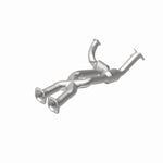 MagnaFlow 5451046 carb direct-fit catalytic converter, rear view of the turntable spin