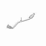 MagnaFlow 23551 epa direct-fit catalytic converter, opposite front three-quarter view of the turntable spin