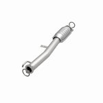 MagnaFlow 93134 hm grade direct-fit catalytic converter, opposite front three-quarter view of the turntable spin