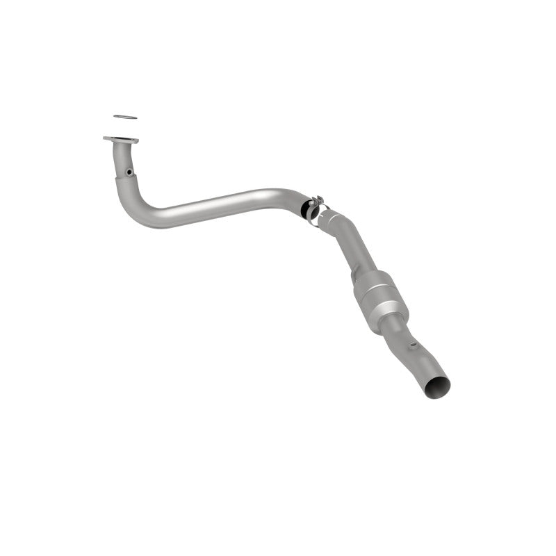 MagnaFlow 49643 oem grade direct-fit catalytic converter, rear three-quarter view of the turntable spin