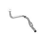 MagnaFlow 49643 oem grade direct-fit catalytic converter, rear three-quarter view of the turntable spin