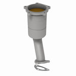 MagnaFlow 452096 carb direct-fit catalytic converter, rear three-quarter view of the turntable spin