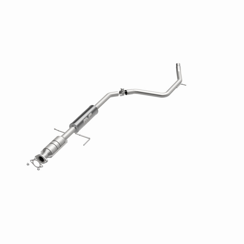 MagnaFlow 24886 hm grade direct-fit catalytic converter, opposite front three-quarter view of the turntable spin