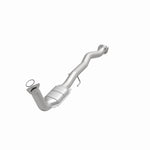MagnaFlow 49641 oem grade direct-fit catalytic converter, opposite front three-quarter view of the turntable spin