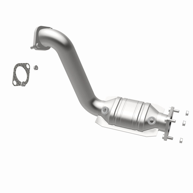 MagnaFlow 52298 oem grade direct-fit catalytic converter, opposite rear three-quarter view of the turntable spin