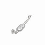MagnaFlow 24481 hm grade direct-fit catalytic converter, opposite front three-quarter view of the turntable spin