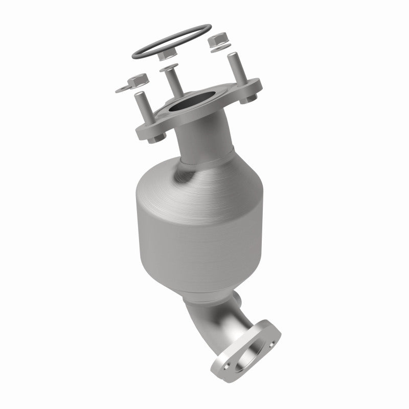 MagnaFlow 52300 oem grade direct-fit catalytic converter, rear view of the turntable spin