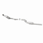 MagnaFlow 454041 carb direct-fit catalytic converter, side view of the turntable spin