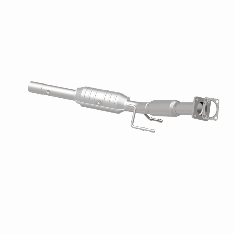 MagnaFlow 49990 oem grade direct-fit catalytic converter, opposite rear three-quarter view of the turntable spin
