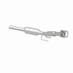 MagnaFlow 49990 oem grade direct-fit catalytic converter, opposite rear three-quarter view of the turntable spin