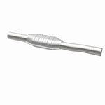 MagnaFlow 93139 hm grade direct-fit catalytic converter, opposite rear three-quarter view of the turntable spin