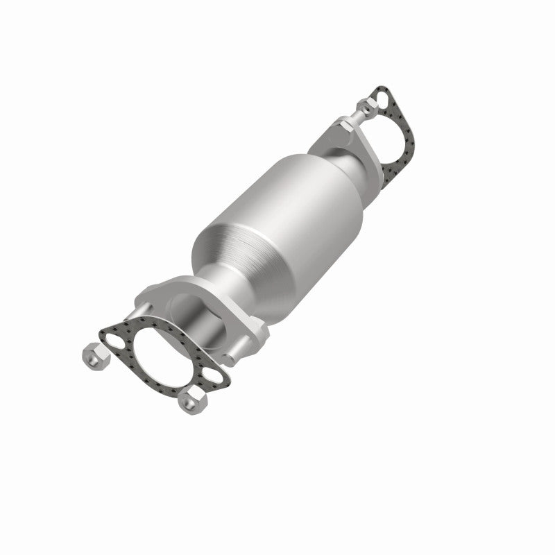 MagnaFlow 52434 oem grade direct-fit catalytic converter, opposite front three-quarter view of the turntable spin