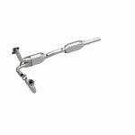 MagnaFlow 447251 carb direct-fit catalytic converter, front three-quarter view of the turntable spin