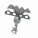 MagnaFlow 452038 carb manifold converter, side view of the turntable spin