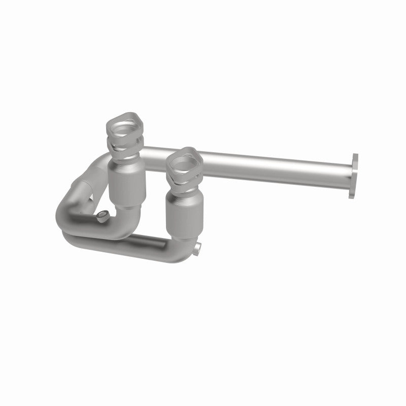MagnaFlow 447188 carb direct-fit catalytic converter, side view of the turntable spin
