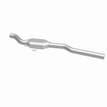 MagnaFlow 93276 epa direct-fit catalytic converter, side view of the turntable spin