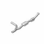 MagnaFlow 447180 carb direct-fit catalytic converter, rear view of the turntable spin