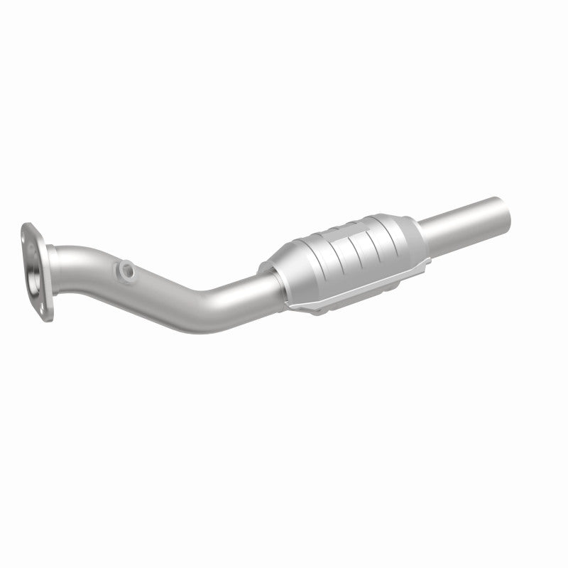 MagnaFlow 49961 oem grade direct-fit catalytic converter, front three-quarter view of the turntable spin