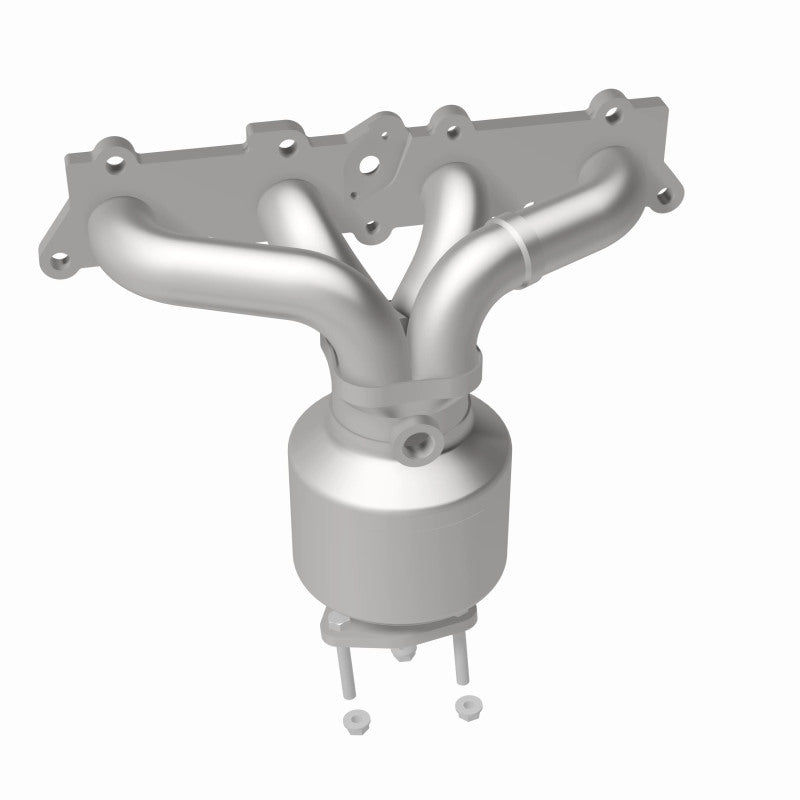 MagnaFlow 452150 carb manifold converter, opposite side view of the turntable spin