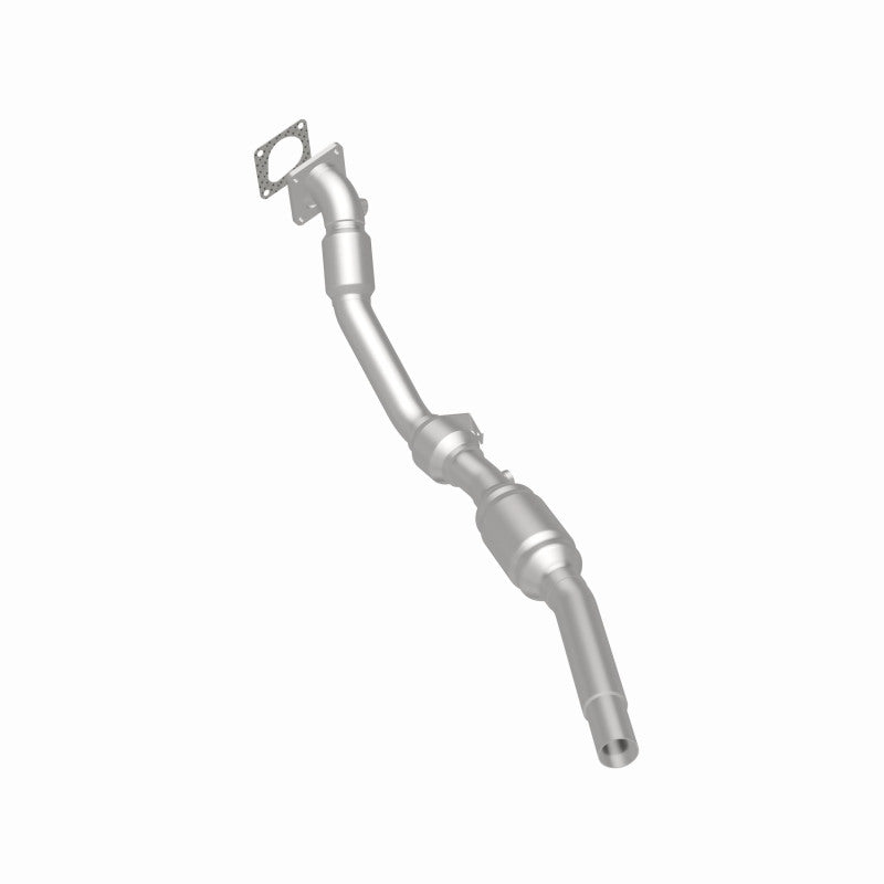 MagnaFlow 49891 oem grade direct-fit catalytic converter, rear three-quarter view of the turntable spin