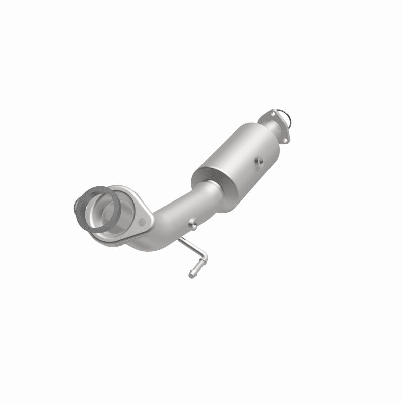 MagnaFlow 5461185 carb direct-fit catalytic converter, opposite front three-quarter view of the turntable spin